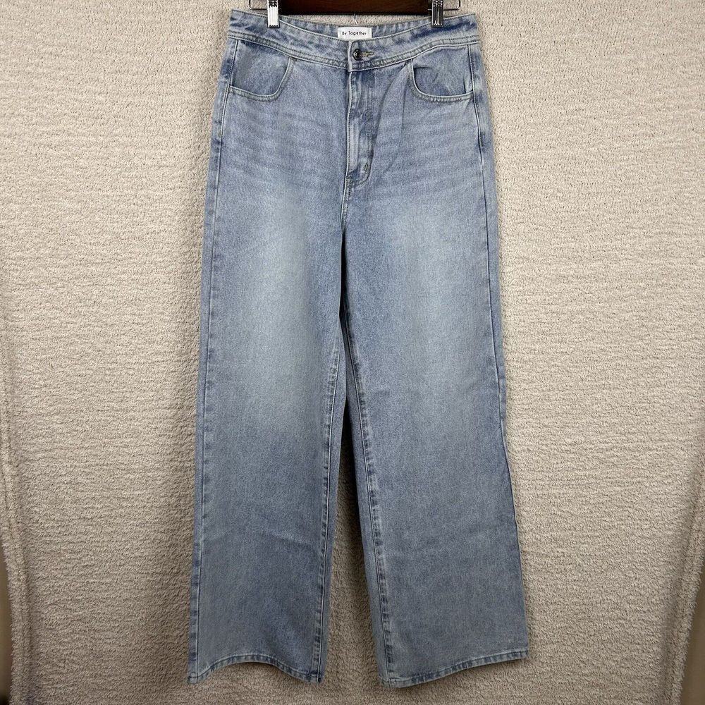 Anthropologie by Together Jeans Womens L Nonchalant Wide Leg Baggie Hi Waist